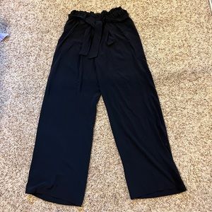 Black high waisted wide leg pants